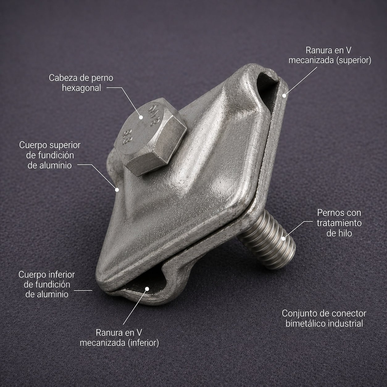 CONECTOR EN T ADAPTABLE | ALUMINIO FUNDIDO | 8MM - Image 2